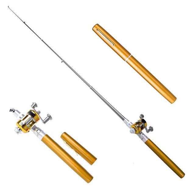 BassSmasher Portable Mini Fishing Rod With Reel (6 Colors Available)